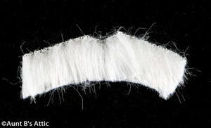 Mustache Einstein Style Wht Synthetic Faux Fur Fiber Theatrical Facial Disguise - Picture 1 of 1