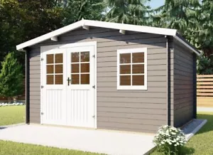 Gartenhaus aus Holz 28mm, Schuppen, Gerätehaus 3.9x3M ohne Boden, Leo EB28016L - Bild 1 von 10