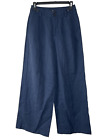 Madewell Harlow Wide Leg Pants Womens 0P Lyocell Blend Pleated High Rise Navy