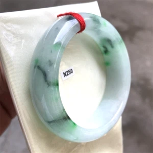 54mm Burma Natural Ice Green Jadeite Jade Bracelet Emerald Jade Bracelet Bangle - Picture 1 of 15