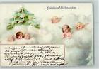 12105205 - Engelskoepfe in den Wolken - Weihnachten AK 1899