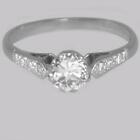 Antique Diamond Solitaire Ring 18Ct Gold And Plat Vintage 075Ct Engagement Ring