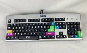 MyGait Big Letters Color Contrast Seniors Computer Keyboard Mod ACK-260U Tested - Picture 1 of 5
