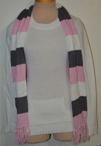 Women's Rue 21 Ivory Long Sleeve Crew Sweater Top With Bonus Scarf Jrs. S, M - Picture 1 of 2