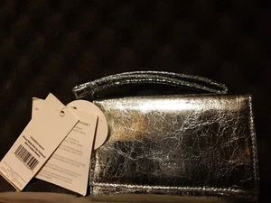 ADRIENNE VITTADINI STUDIO SNAP WALLET MINT CRACKELD METALLIC FINISH RFID $30 NWD - Picture 1 of 11