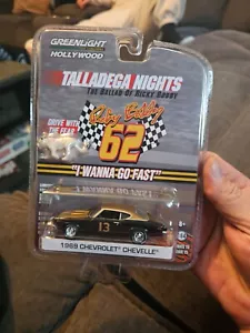 🔥GREENLIGHT HOLLYWOOD S 15 1969 CHEVELLE TALLADEGA NIGHTS RICKY BOBBY W/ COUGAR - Picture 1 of 6