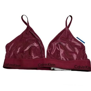Calvin Klein bra women unlined sans double burgundy bra triangle size XL chic - Picture 1 of 13