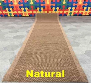 Carpet Runner Heavy Duty Non Slip Dirt Hall Kitchen Stair Natural Cut 2 Length - Picture 1 of 43
