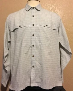 Patagonia Men's Sz Large Light Blue Geometric Hiking Fishing Long Sleeve Shirt L - Picture 1 of 10
