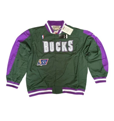 Milwaukee Bucks Mitchell and Ness Authentic NBA Warm-Up Jacket Size 2XL (52) NWT - Image 1 of 4