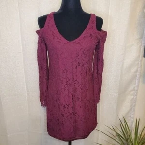 Vestido de encaje para mujer DO+BE, borgoña, mediano - Imagen 1 de 12