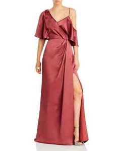 Amsale Asymmetric Flutter Sleeve Gown MSRP $595 Size 2 # 10A 2293 New - Picture 1 of 3