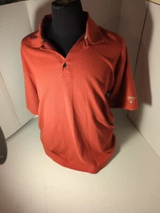 VINTAGE Callaway Golf Polo Short Sleeve Men's Size XL Reddish Orange Shirt Dry - Picture 1 of 10