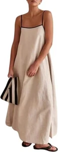 Women Summer Spaghetti Straps Sleeveless Maxi Long Flowy Dress - Picture 1 of 33