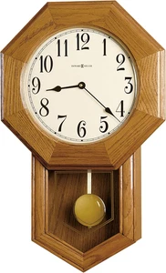 Howard Miller Elliott Wall Clock – Vintage Schoolhouse Style, Wooden Wall Clock, - Picture 1 of 12