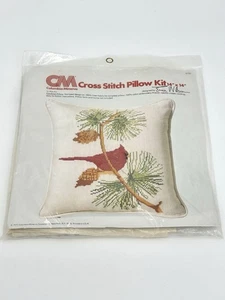 CM Columbia Minerva Erica Wilson Cross Stitch Pillow Kit Cardinal Branch VTG ‘77 - Picture 1 of 8