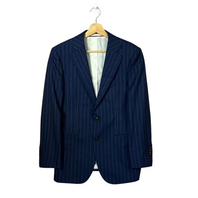 SUITSUPPLY Lazio Slim Fit Navy Pinstripe Wool Blazer Men Size 36S P62411 - Image 1 of 4