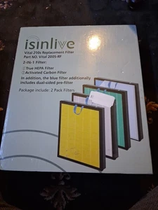 ISINLIVE Vital 200S-RF Vital Replacement True HEPA+Activated Carbon Filter 2Pk - Picture 1 of 8