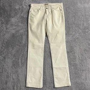 Lucky Brand Pants Womens 8/29 Straight Leg Corduroy Ivory Stretch Low Rise - Picture 1 of 8