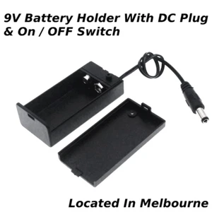9V Battery Holder Case With DC 5.5mm x 2.1mm Plug & ON / OFF Switch - Picture 1 of 5