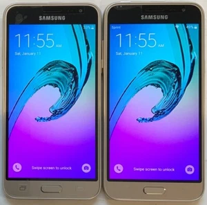 LOT OF TWO TESTED SPRINT ONLY, SAMSUNG GALAXY J3, SM-J320P 16GB GSM SMARTPHONES - Picture 1 of 7