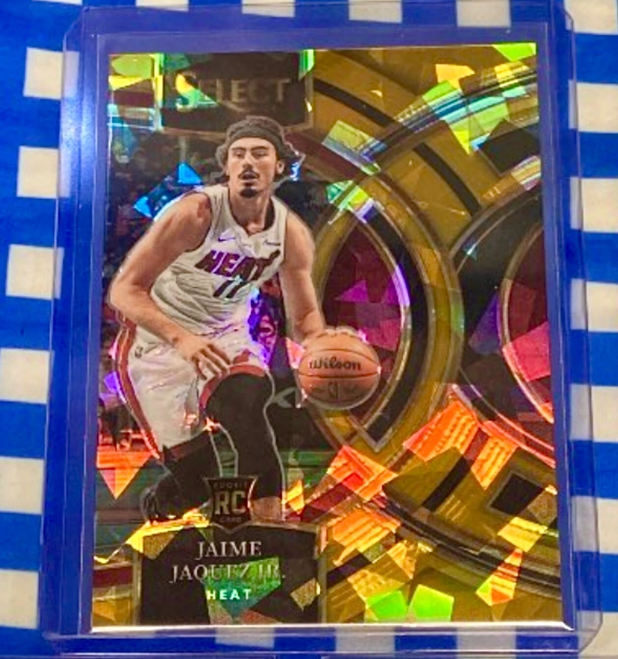 Select 2023-24 Jaime Jaquez Jr. Rookie Premier Level Gold Ice Prizm /10 102 RC