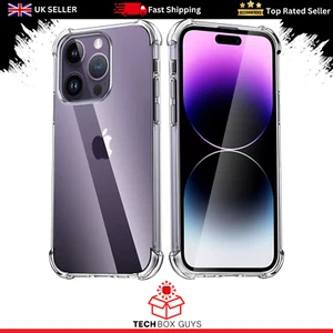 Case For iPhone 16 15 14 Pro Max Plus 13 11 12 7 8 Clear Shockproof Phone Cover - Picture 1 of 4