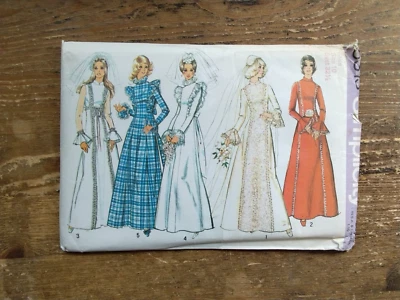 5313 Ruffle Trim Wedding Dress Size 10 Uncut Vintage Simplicity Sewing Pattern - Image 1 of 2