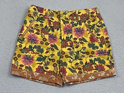 NUEVO SUNDANCE Pantalones Cortos Talla 8 Floral Jardines Japoneses Bolsillos Costero Boho Bohemio Foto 1 de 4