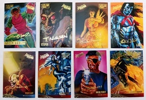 Marvel Fleer Ultra Spiderman 1995 lámina de oro serie firma conjunto mixto de 8 - Imagen 1 de 2