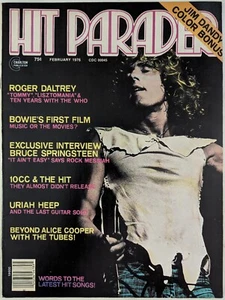 Hit Parader February 1976 Roger Daltrey, Bowie, 10cc, Uriah Heep, Springsteen - Picture 1 of 17