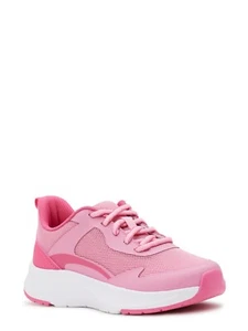 Sneakers Athletic Works bambina grande taglia 6 rosa maglia jogger stringate nuove con etichetta - Foto 1 di 5
