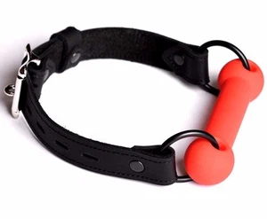 HANDCRAFTED Double Stitched Locking Bit Leather Gag Black & Red Quality Ga07Blk - Bild 1 von 2