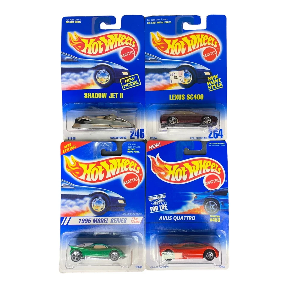 Tarjeta azul Hot Wheels de la década de 1990 Avus Quattro Lexus SC400 Shadow Jet II Model Series Foto 1 de 4