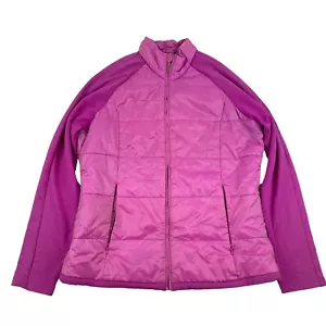 Chaqueta de golf Adidas a prueba de clima rosa con cremallera acolchada mezcla de nailon talla M ligera - Imagen 1 de 7