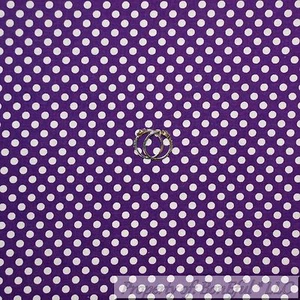 BonEful FABRIC FQ Cotton Quilt Purple Dark White Polka Dot Minnie Disney Movie S - Picture 1 of 11