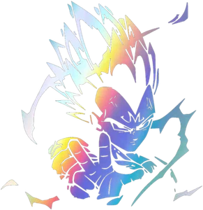 Holographic Vinyl Decal Truck Car Sticker DBZ Dragon Ball Z Super Saiyan Vegeta - Picture 1 of 4