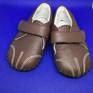 Pediped Originals ASHTON Boys Brown Leather Crib Shoe 0-6mos - Picture 1 of 11