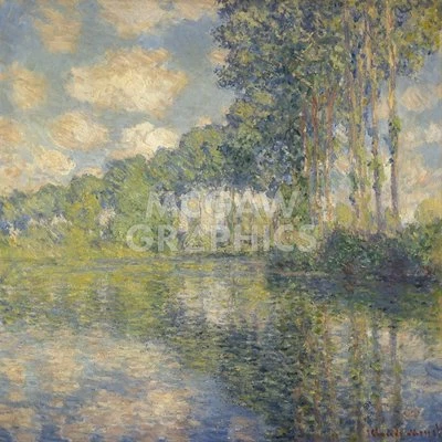 Poplars on The Epte 1891, Claude Oscar Monet, Wall Decor Art Print 14" x 11"2896 - Image 1 of 2