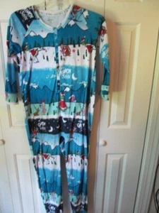 JUSTICE SLEEP X THE GRINCH SNOW SCENE SNAP FRONT 1 PC PAJAMAS SIZE L 12-14 - Picture 1 of 4