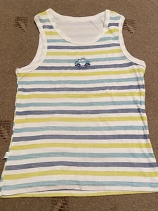 BOYS-SLEEVELESS-SUMMER TOP-AGE 8-9-STRIPES - Picture 1 of 3