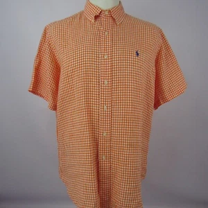 Ralph Lauren Classic Fit Leinen Gingham Karo Kurzarm Hemd Herren Large - Bild 1 von 13