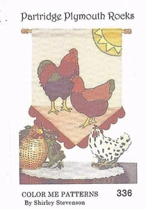 Vintage "Partridge Plymouth Rocks" 14" X 18" Wall Hanging - Color Me Pattern 336 - Picture 1 of 2