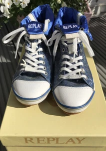 ausgefallene Sneaker Halbschuhe Turnschuhe von Replay Gr. 36 mit Glitzer - Bild 1 von 8