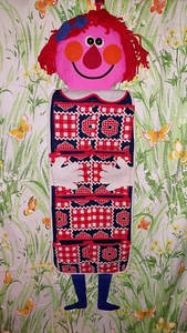 Vintage 37" CLOWN 8-Pocket Organizer (Happenings in Boutiques, 1967) RARE Kitsch - Picture 1 of 5