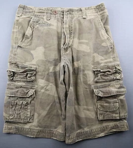 Men's Plugg Camo Cargo Shorts Brown Size 30 - Picture 1 of 11