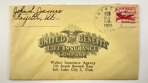 Air Mail United Benefit Life Insurance Fayette Utah 1950 USA Envelope HH289 - Picture 1 of 6