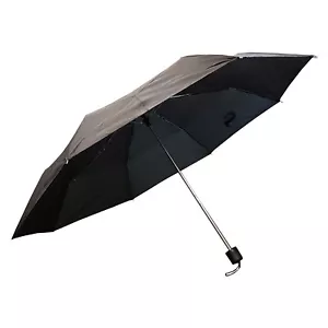 POCKET COMPACT TRIPLE FOLDING UMBRELLA BLACK travel shopping holiday walking - Picture 1 of 1