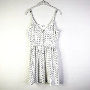 O'Neill Dress Women L White Graphic Babydoll Coquette Mini Sleeveless Sundress - Picture 1 of 10