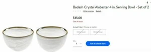 Badash Crystal Alabaster 4 in. Serving Bowl Set - Picture 1 of 8